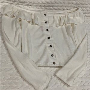 Ruffled Off The Shoulder Long Sleeve Top